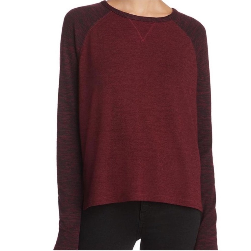 Rag & Bone Burgundy Camden Long Sleeve Baseball Top